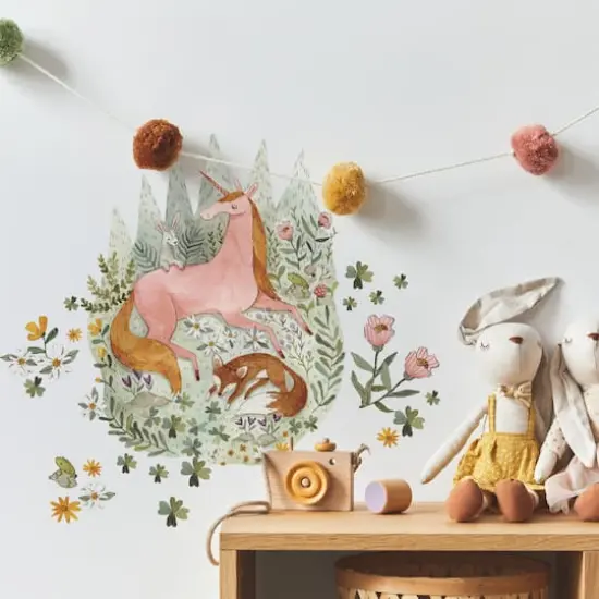RoomMates Woodland Magic Unicorn & Fox Peel & Stick Giant Wall Decal Set {3}