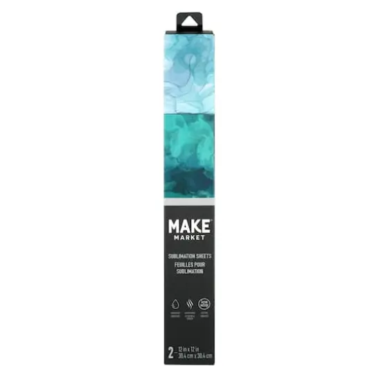 12" x 12" Teal Alcohol Ink Sublimation Sheets, 2ct. by Make Market&reg; {1}