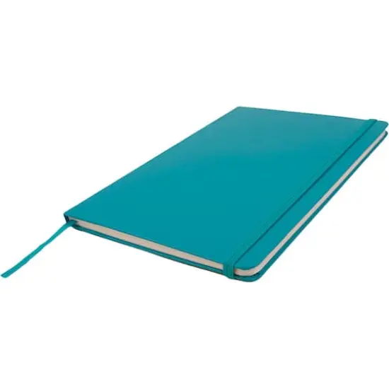 JAM Paper Large Hardcover Notebook with Elastic Band Caribbean Blue {5}