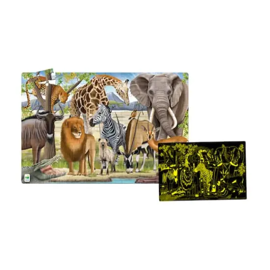 Puzzle Doubles! - Glow in the Dark Wildlife: 100 Pcs {3}
