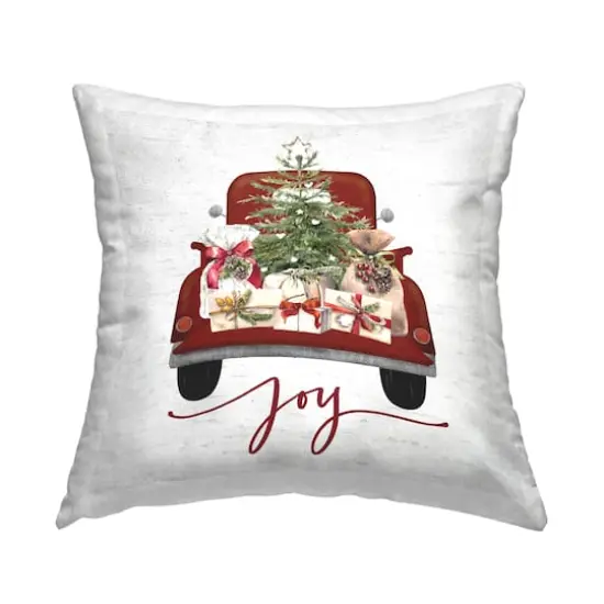 Stupell Industries Joy Holiday Car Presents Throw Pillow {1}