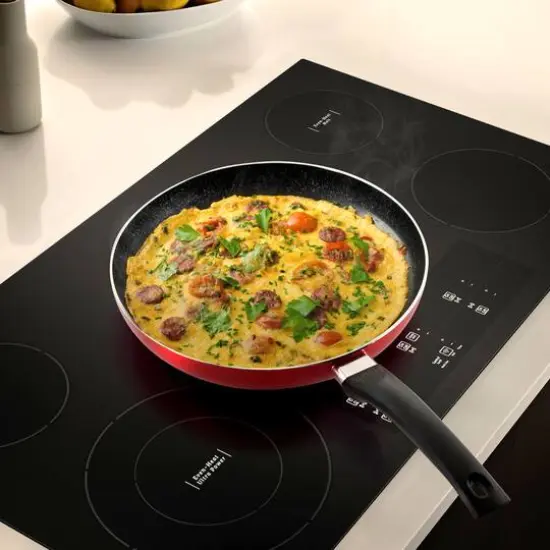 Oster Merrion 12" Red Aluminum Frying Pan With Bakelite Handle {8}