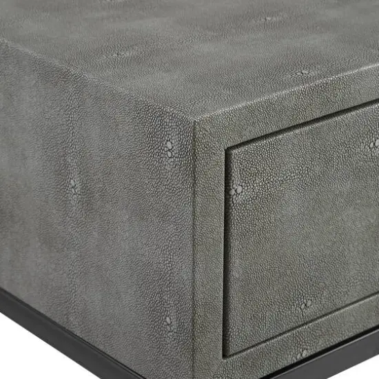 Walker Edison 18" 1-Drawer Shagreen Side Table Gray {9}