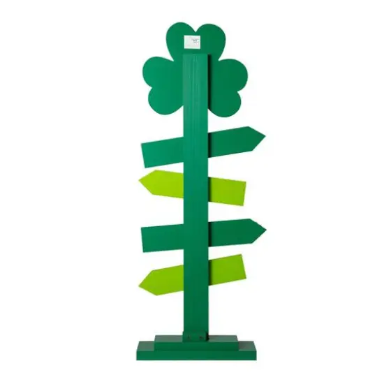 Glitzhome&reg; 36" St. Patrick's Wooden Shamrock Word Sign Porch D&eacute;cor {7}