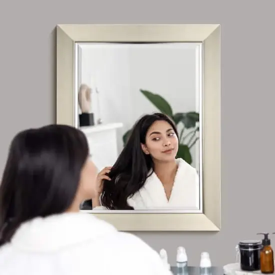 Head West 29" Brushed Nickel Frame Vanity Mirror {3}