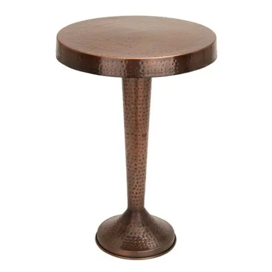 26" Bronze Aluminum Vintage Pedestal Table {1}