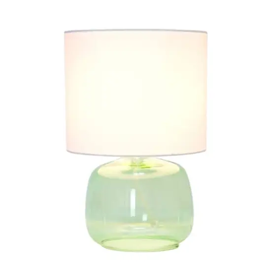 Simple Designs Green & White Glass Table Lamp {5}