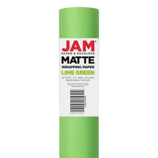 JAM Paper Matte Gift Wrap, 2ct. Lime Green {5}