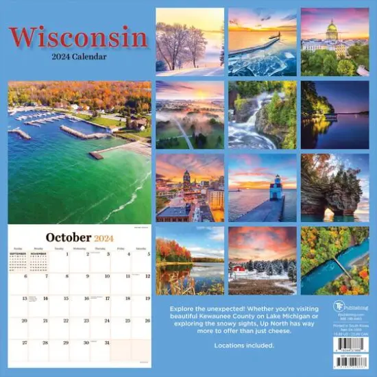 TF Publishing 2024 Wisconsin Wall Calendar {3}