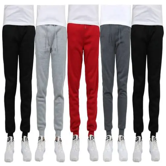 Galaxy by Harvic Fleece-Lined Men's Jogger Sweatpants 5 Pack Black/Heather Gray/Red/Charcoal/Black {1}
