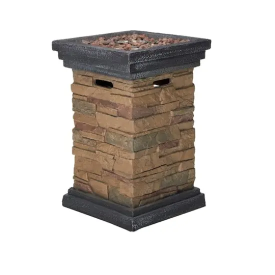 29" Classic Stone Column Gas Fire Pit {3}