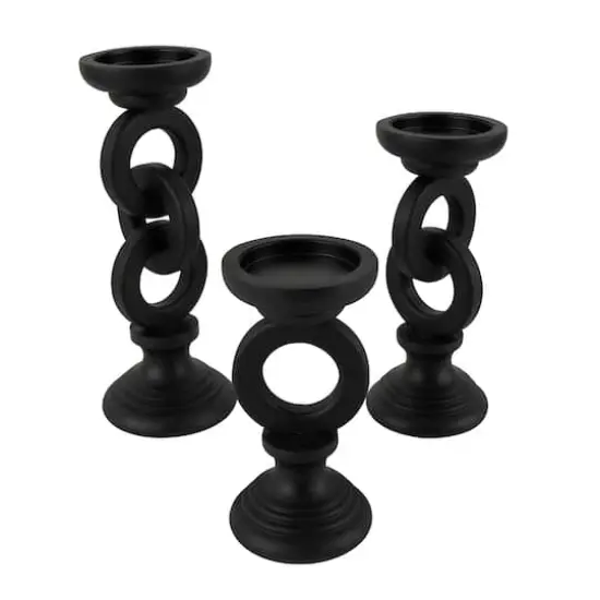 Black Chain Link Candle Holder Set {5}