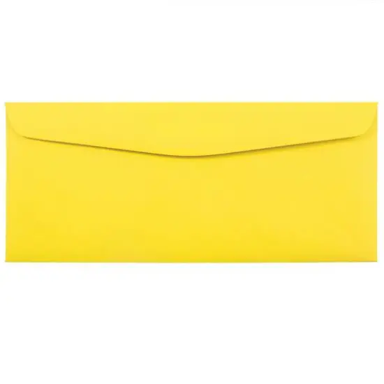 JAM Paper 4" x 9.5" Colored Business Window Envelopes, 50ct. Yellow {4}