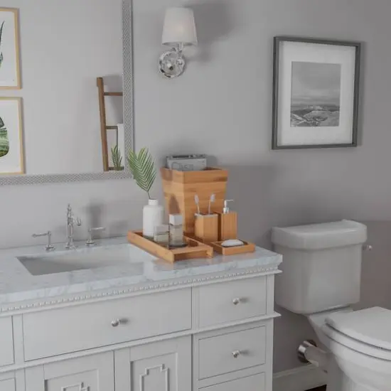 Hastings Home Bamboo Bathroom Accessories Set {5}