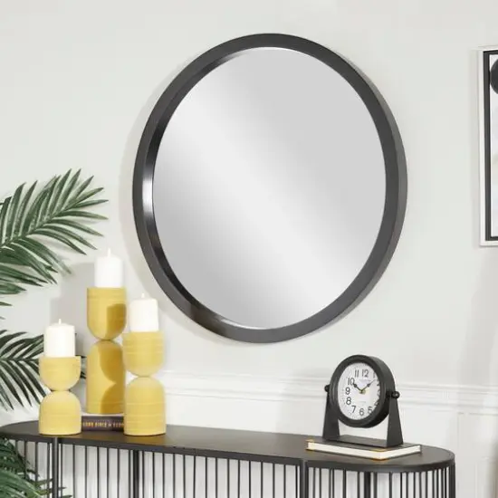 Black Contemporary Wall Mirror, 30" x 2" x 30" {8}