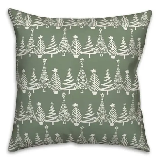 Sage Christmas Tree Pattern Indoor/Outdoor Pillow {1}