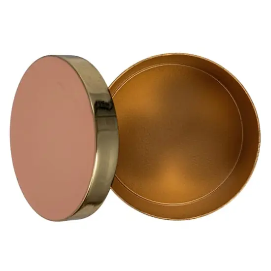 Hello Honey&reg; 3" Pink & Gold Enameled Metal Box with Shiny Interior {5}