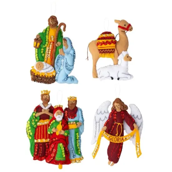 Bucilla&reg; Silent Night Felt Ornaments Applique Kit Set, 4ct. {1}