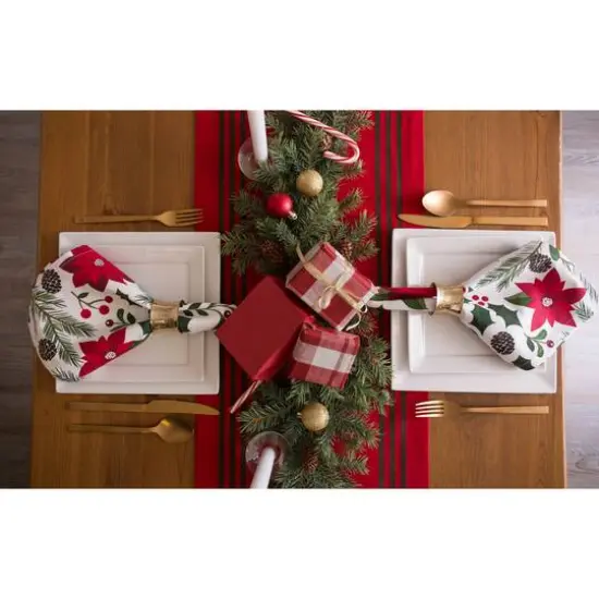 DII&reg; 72" Red Stag Christmas Print Table Runner {3}