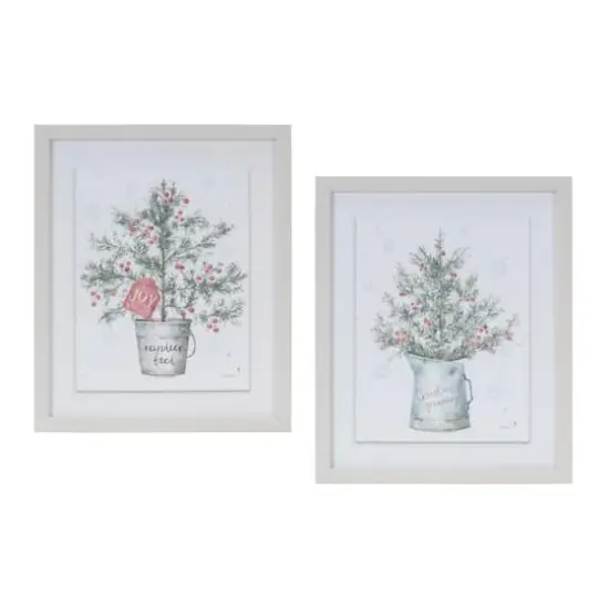Potted Pine Tree Wall Art Set {1}