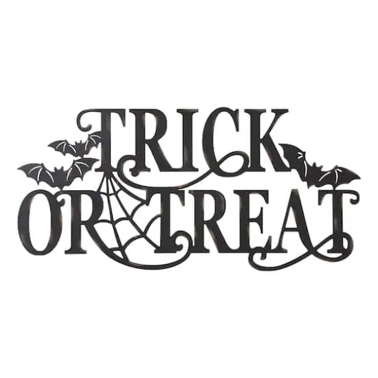 Glitzhome&reg; 24" Metal Halloween TRICK OR TREAT Wall Sign {1}