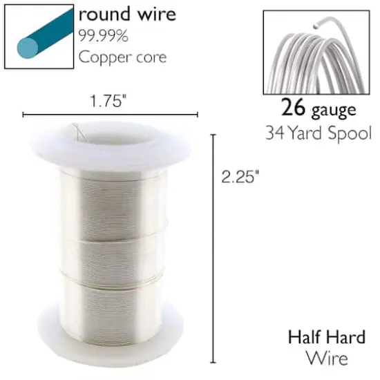 The Beadsmith&reg; Wire&trade; Elements 26 Gauge Tarnish-Resistant Wire Silver {7}