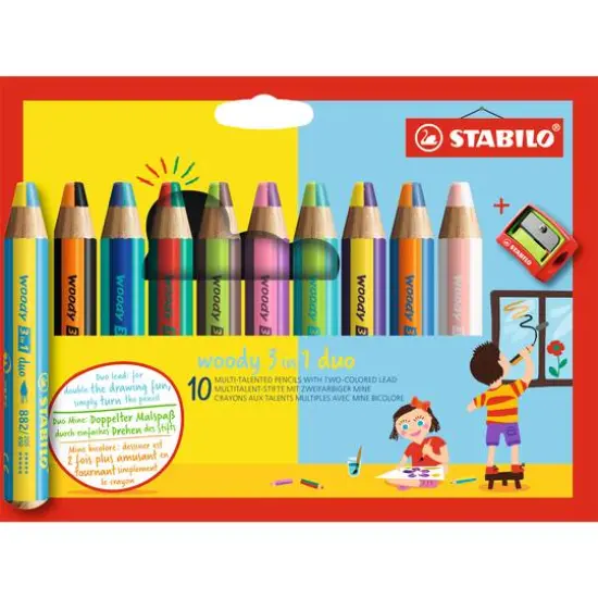 Stabilo&reg; Woody 3-in-1 Duo 11 Piece Colored Pencil Set {1}