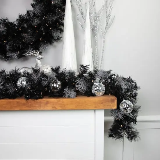 6ft. White LED Black Bristle Garland {5}