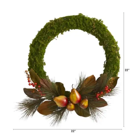 22" Pear, Magnolia & Moss Wreath {4}