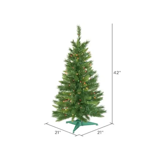 3.5ft. Pre-Lit Imperial Pine Artificial Christmas Tree, Multicolor Dura-Lit&reg; Lights {4}