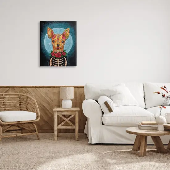Stupell Industries Day of Dead Chihuahua Canvas Wall Art {3}