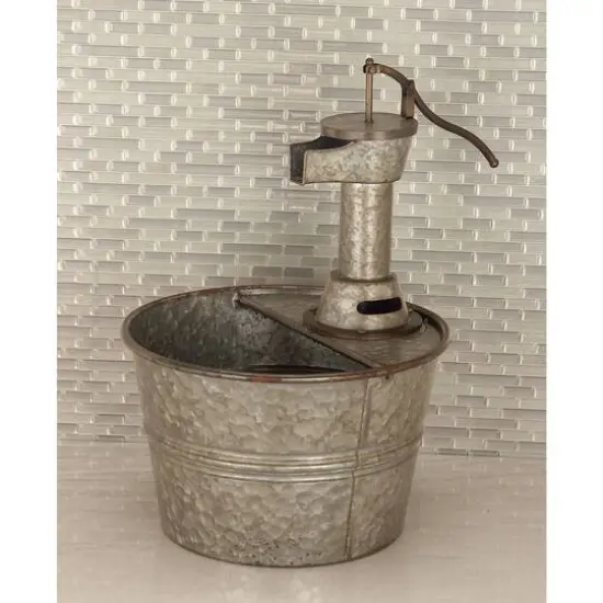 Grey Iron Farmhouse Fountain, 18" x 15" x 17" {10}