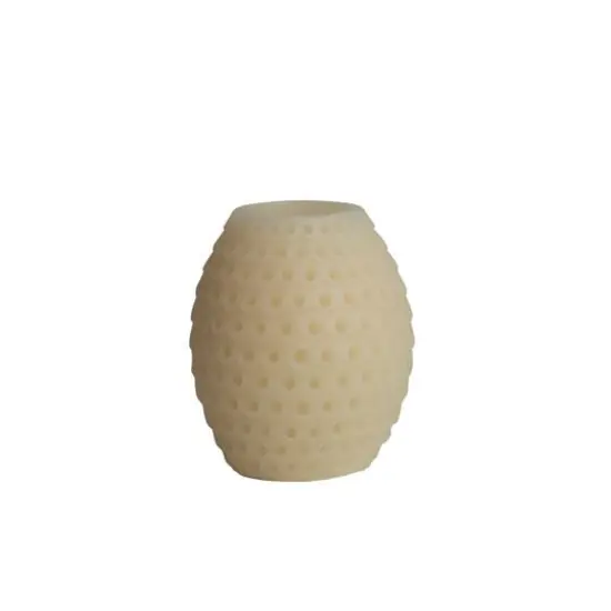 Hello Honey&reg; 5" Ivory LED Debossed Pillar Candle {6}