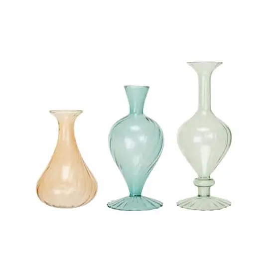 Hello Honey&reg; Pink, Mint & Blue Round Blown Glass Vase Set {1}