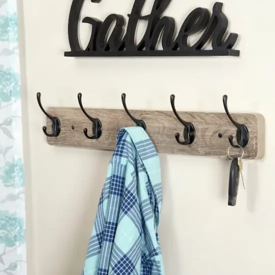 Household Essentials 5 Hook Wall Mounted Coat Rack {7}