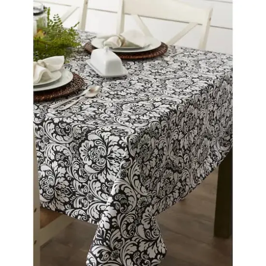 Damask Black Tablecloth 60" x 84" {6}