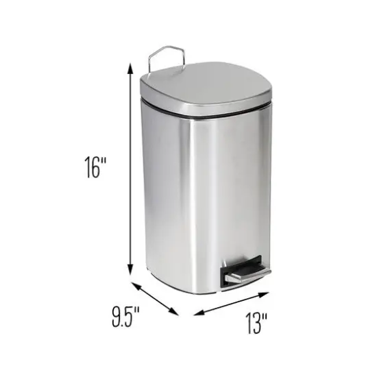 Honey Can Do 12-Liter Stainless Steel Step Trash Can {10}