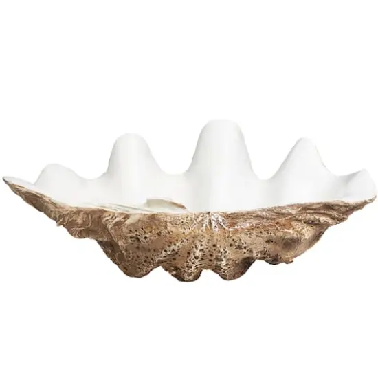White 20" Shell Decorative Bowl {5}