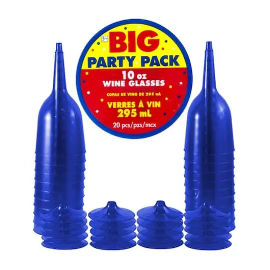 JAM Paper 10oz. Plastic Wine Glasses, 20ct. Royal Blue {3}