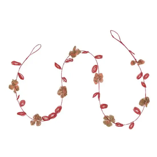 Hello Honey® 6ft. Pink Glass Bead Wired Leaves & Flowers Garland {1}