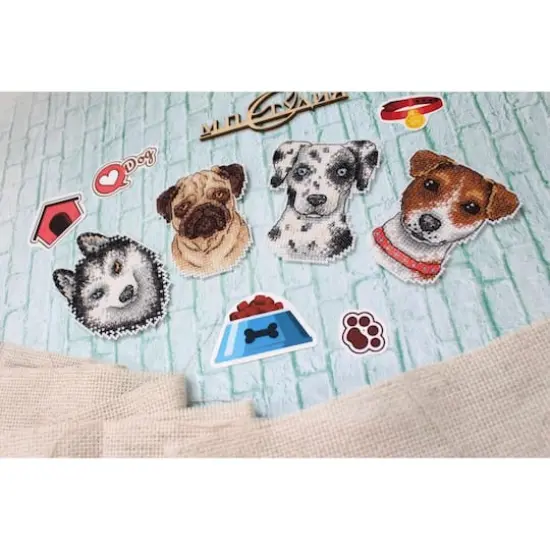 MP Studia Who Said Woof? Magnets Plastic Canvas Counted Cross Stitch Kit {5}