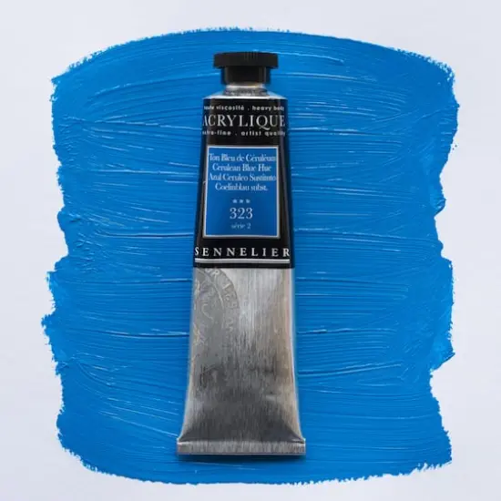 Sennelier Extra Fine Artists' Acrylic Paint, 60mL 323 Cerulean Blue Hue {4}