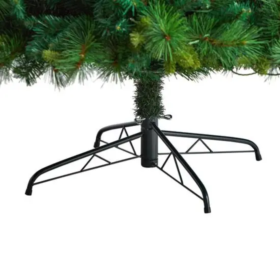 8ft. Pre-Lit West Virginia Mixed Pine Artificial Christmas Tree with Pinecones, Clear LED Lights {7}