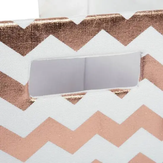 DII&reg; 13" Trapezoid Polyester Chevron Storage Bin Copper {5}