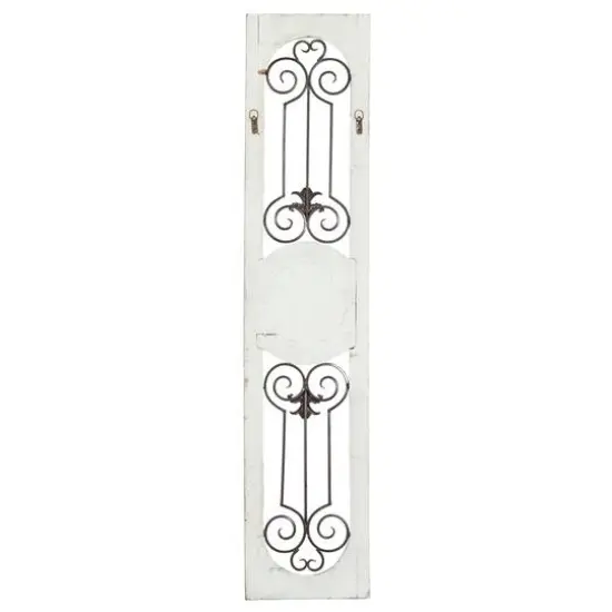 58" White Farmhouse Ornamental Metal & Wood Wall D&eacute;cor {12}