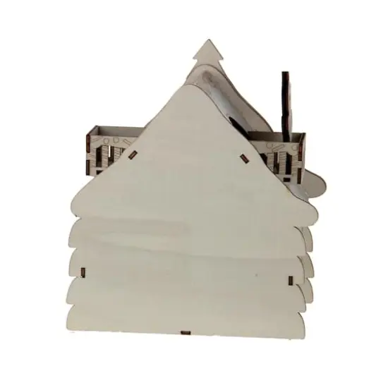 7" Unfinished Gingerbread House DIY LED Wood D&eacute;cor by Make Market&reg; {6}