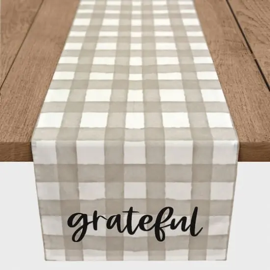 90" Green Plaid Grateful Poly Twill Table Runner {3}