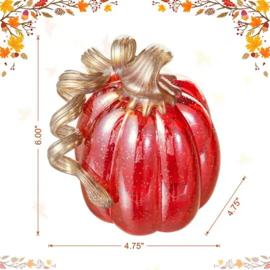 Glitzhome&reg; Red Glitter Glass Gourd {9}