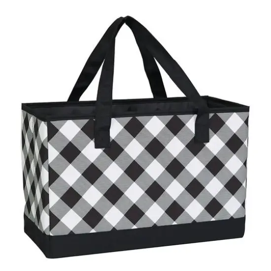 Everything Mary Black & White Check Collapsible Tote {4}
