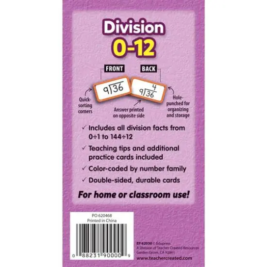 Edupress&trade; Division All Facts 0-12 Flash Cards {4}